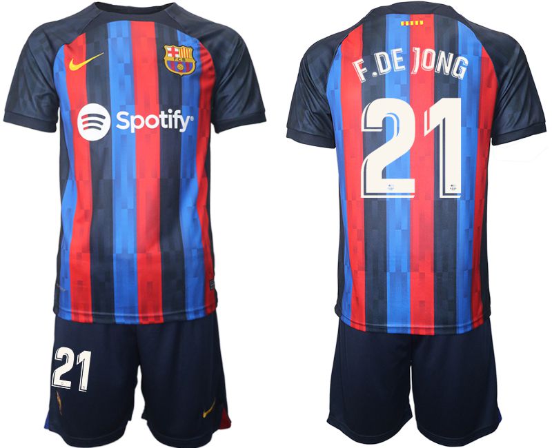 Men 2022-2023 Club Barcelona home blue #21 Soccer Jersey